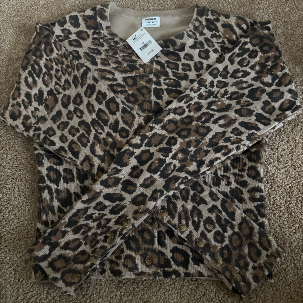 Cotton On Leopard Print Button Cardigan